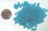 100 4mm Transparent Matte Dark Aqua Round Glass Beads
